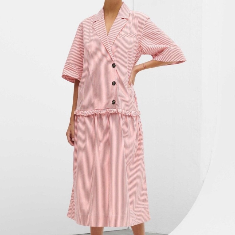 GANNI STRIPED DRESS